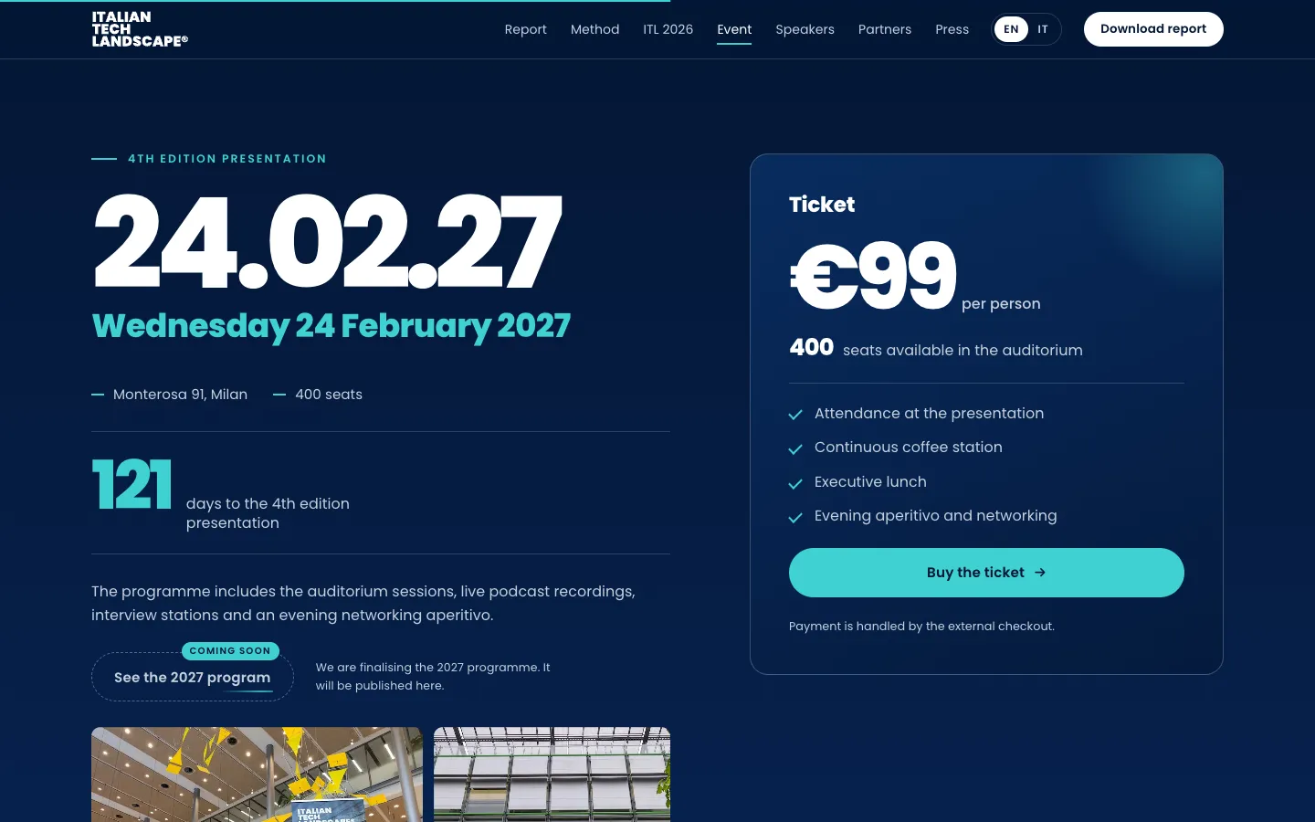 Italian Tech Landscape: the 2027 presentation and the ticket