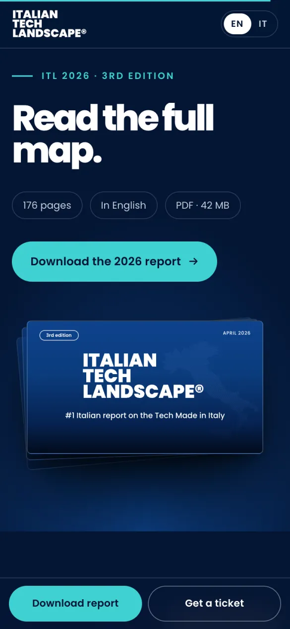 Italian Tech Landscape: on a phone: the download