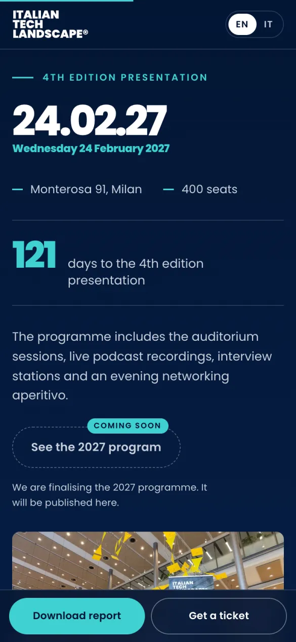 Italian Tech Landscape: on a phone: the event