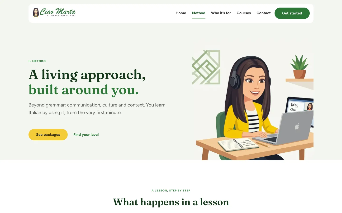 Ciao Marta: the method page