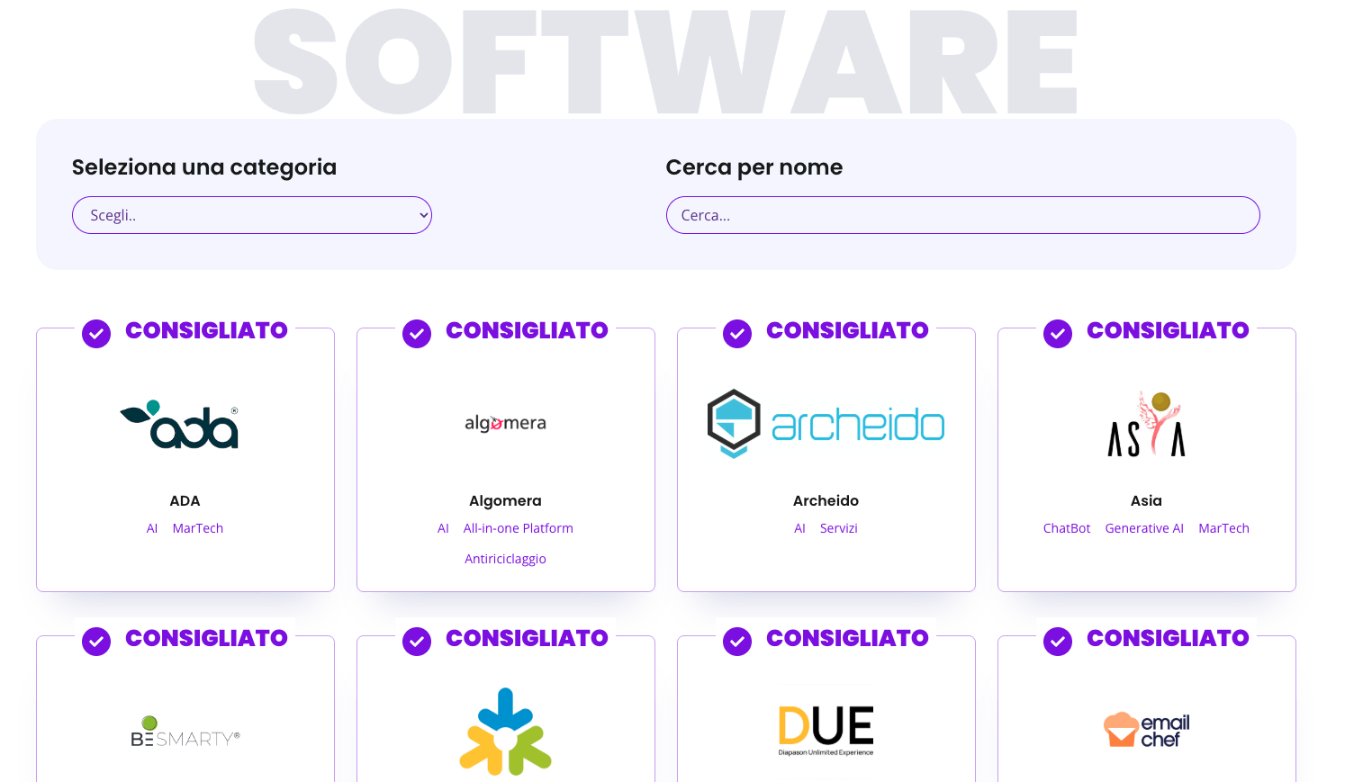 La Tech Made in Italy: the software directory, with filters